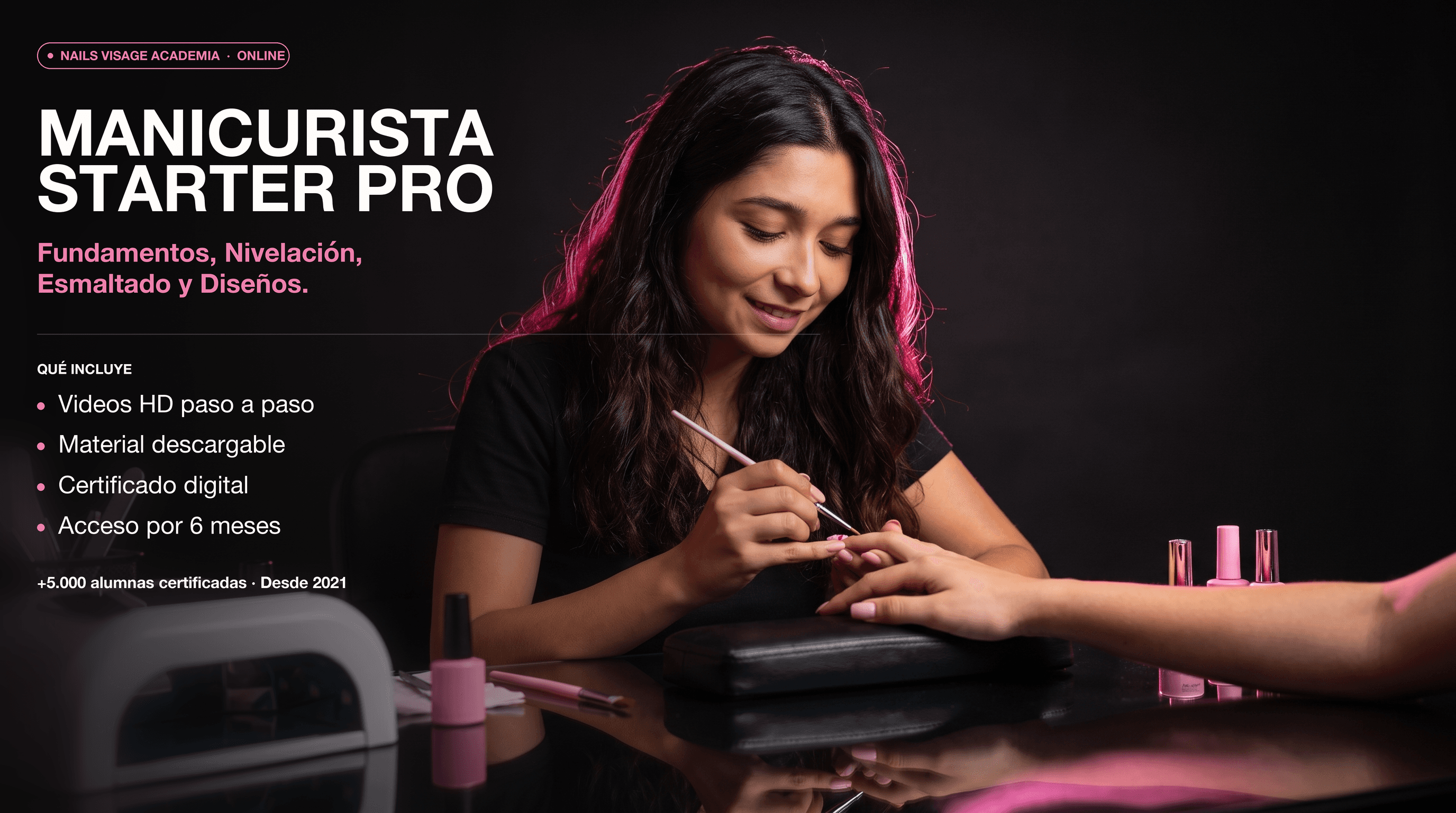 Manicurista Starter Pro: Fundamentos, Nivelación, Esmaltado y Diseños